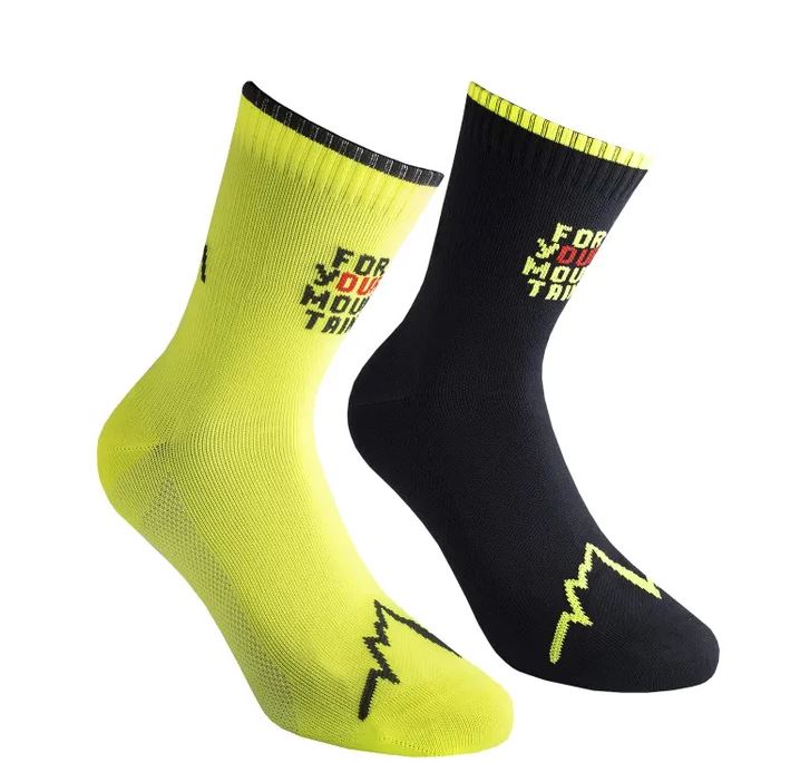 La Sportiva Mountain socks black neon