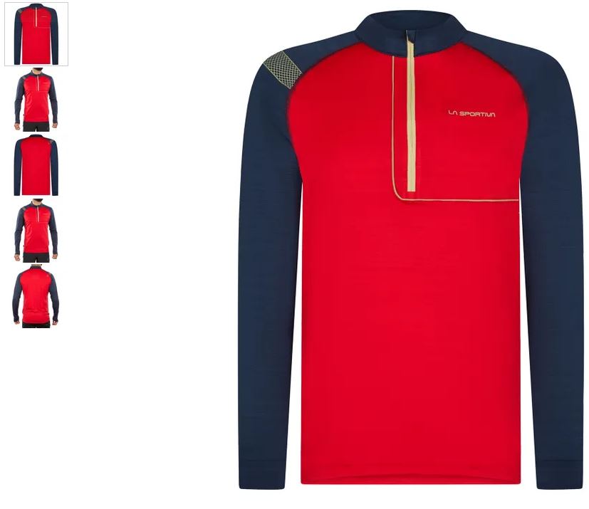 La Sportiva Funktionsshirt mit Zip blau rot